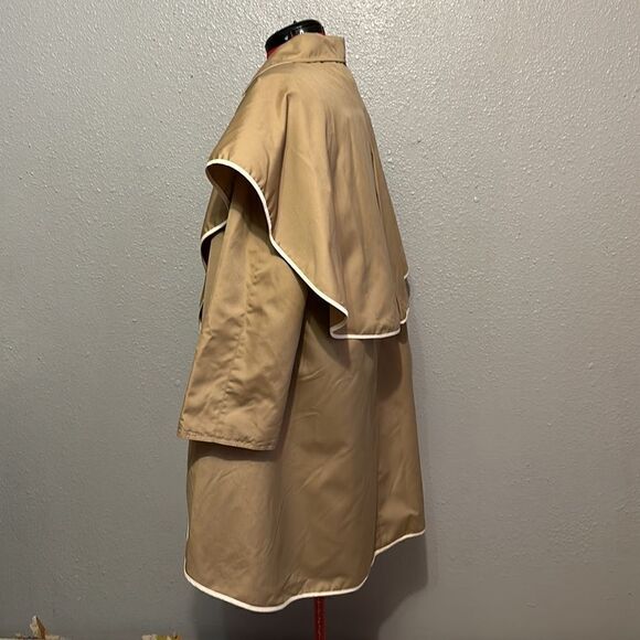 Vintage 1970 Bonnie Cashin khaki cape coat with duster size 14 - Picture 4 of 17